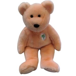 Ty Buddies Dearest The Bear Peach 14" 2001 Like New Plush Stuffed Animal Collect